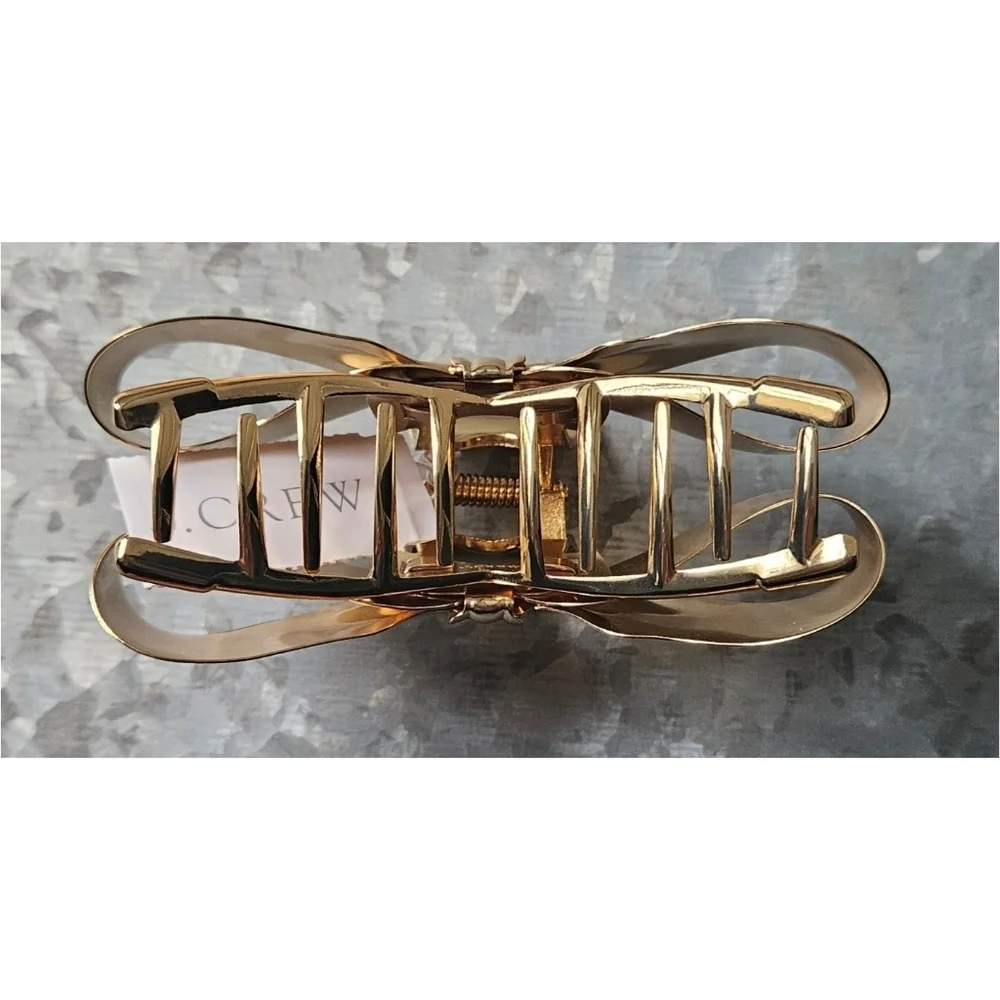 J. Crew Metallic Bow Claw Hair Clip